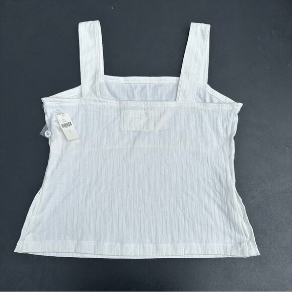 Maeve Callie Tank Top White side buttons - Picture 4 of 10